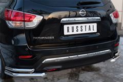 Защита заднего бампера уголки D63 (секции) D42 (секции) для Nissan Pathfinder 2014-