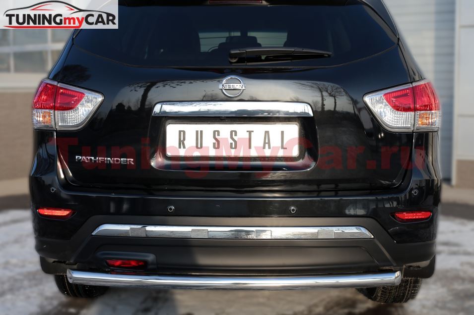 Защита заднего бампера D63 (дуга) для Nissan Pathfinder 2014-