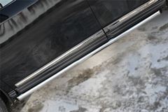 Пороги труба D63 (вариант 1) для Nissan Pathfinder 2014-