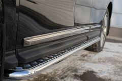 Пороги труба D42 с листом для Nissan Pathfinder 2014-