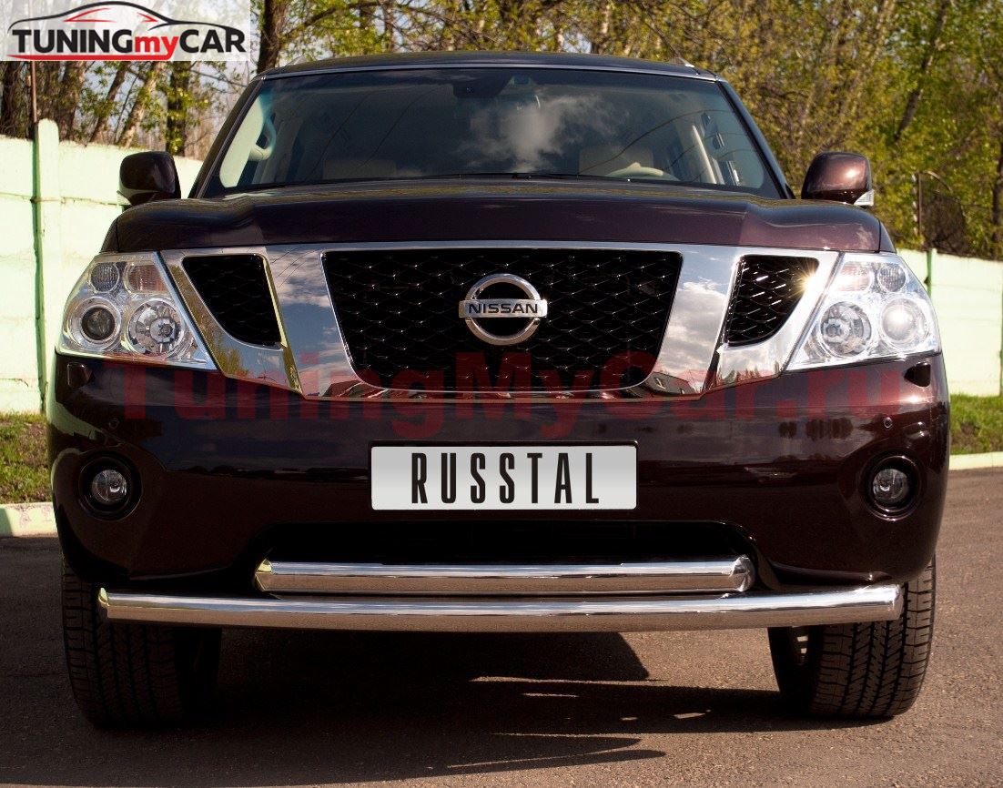 Защита переднего бампера D76/76 для Nissan Patrol 2010-2013