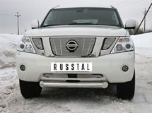 Накладка на решетку бампера (к-т) 2 поз.(полоска) для Nissan Patrol 2010-2013