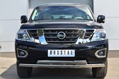 Защита переднего бампера D75х42 (дуга) 75х42 (дуга) для Nissan Patrol 2014-