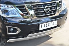 Защита переднего бампера D75х42 (дуга) 75х42 (дуга) для Nissan Patrol 2014-