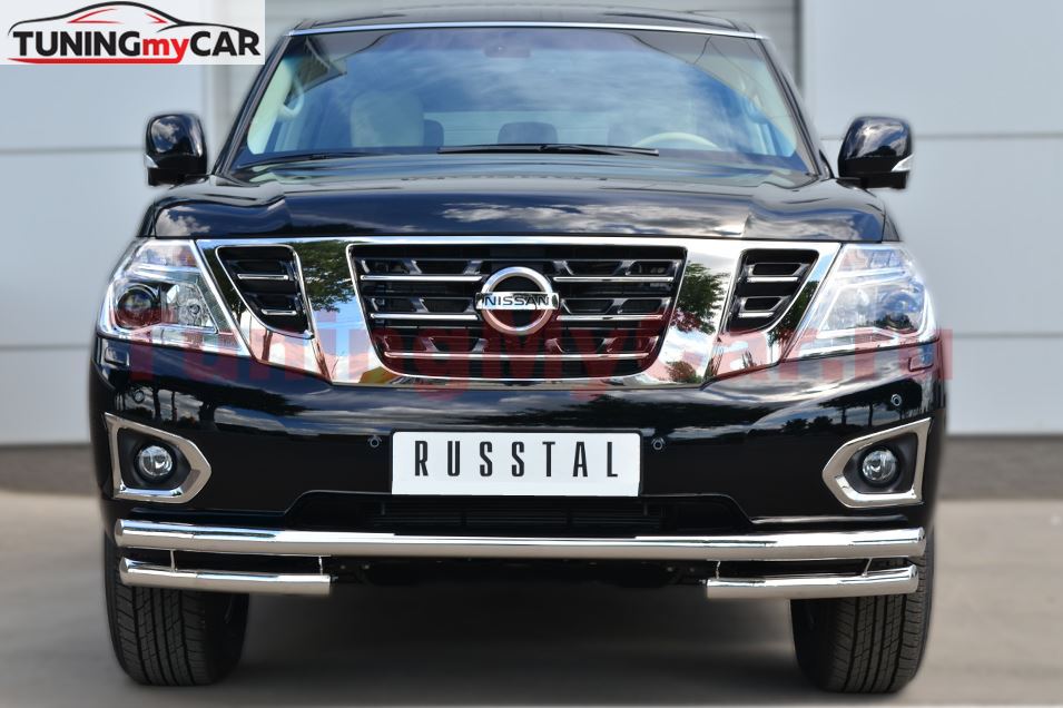 Защита переднего бампера D63 (секции) D63 (уголки) для Nissan Patrol 2014-