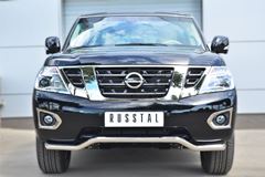 Защита переднего бампера D63 (волна) для Nissan Patrol 2014-