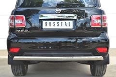 Защита заднего бампера D75х42 (дуга) для Nissan Patrol 2014-