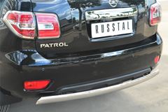 Защита заднего бампера D75х42 (дуга) для Nissan Patrol 2014-