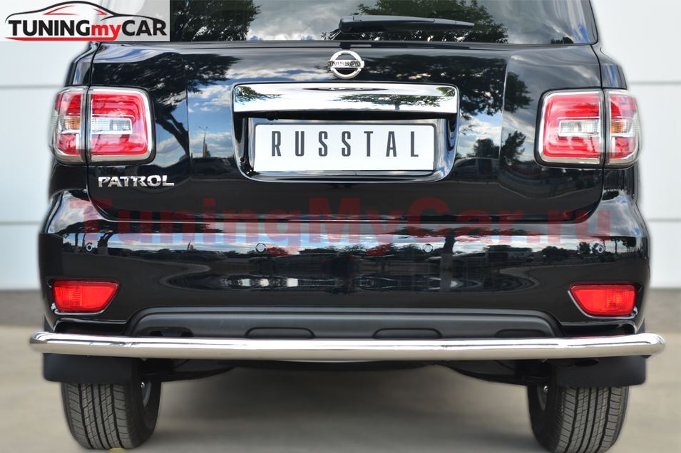 Защита заднего бампера D63 (секции) для Nissan Patrol 2014-