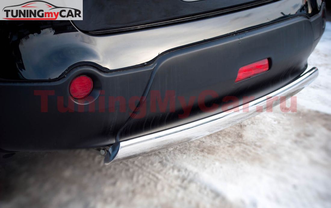 Защита заднего бампера D75х42 для Nissan Qashqai +2 2010-