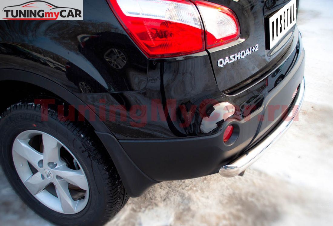 Защита заднего бампера D63 (дуга) для Nissan Qashqai +2 2010-
