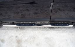 Пороги труба D76 с накладками (вариант 3) для Nissan Qashqai +2 2010-
