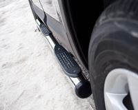 Пороги труба D76 с накладками (вариант 2) для Nissan Qashqai +2 2010-