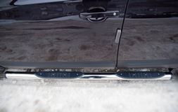 Пороги труба D76 с накладками (вариант 2) для Nissan Qashqai +2 2010-