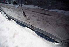 Пороги труба D76 с накладками (вариант 1) для Nissan Qashqai +2 2010-