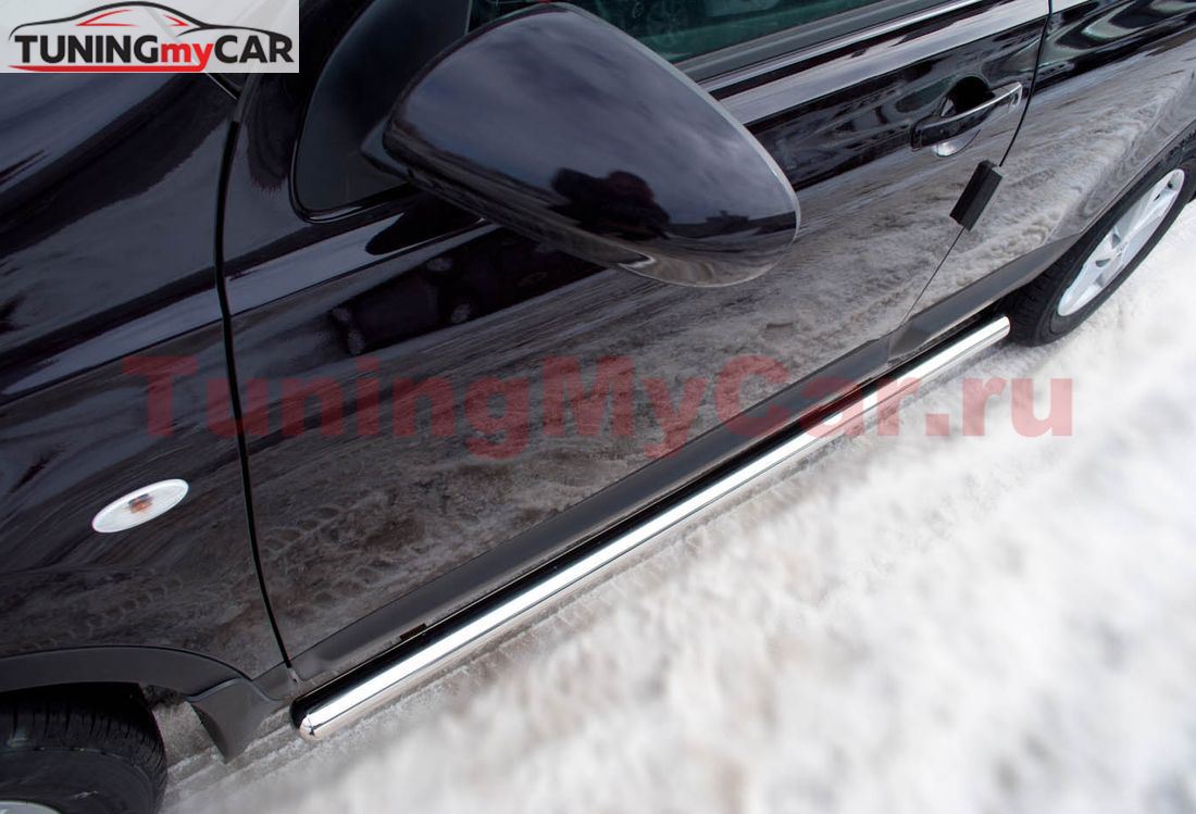 Пороги труба D63 (вариант 3) для Nissan Qashqai +2 2010-