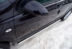 Пороги труба D63 (вариант 3) для Nissan Qashqai +2 2010-