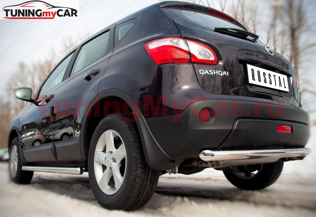 Защита заднего бампера D63 (дуга) для Nissan Qashqai 2010-2013
