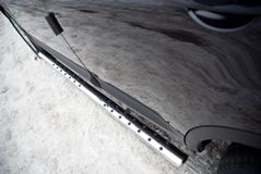 Пороги труба D75х42 овал с проступью для Nissan Qashqai 2010-2013