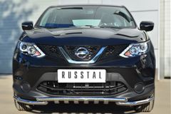 Защита переднего бампера D42 (секции) D42 (уголки)+клыки для Nissan Qashqai 2014-