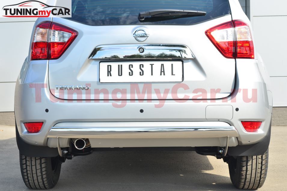 Защита заднего бампера D75х42 (дуга) для Nissan Terrano 2014-
