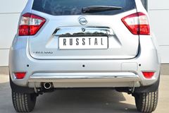 Защита заднего бампера D75х42 (дуга) для Nissan Terrano 2014-