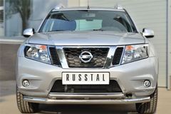Защита переднего бампера D63 (секции) D42 (дуга) декор-паз для Nissan Terrano 2014-