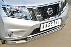 Защита переднего бампера D63 (секции) D42 (дуга) декор-паз для Nissan Terrano 2014-