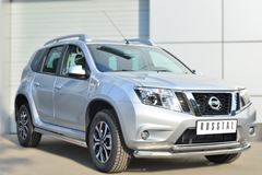 Защита переднего бампера D63 (секции) D42 (дуга) декор-паз для Nissan Terrano 2014-