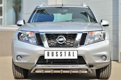 Защита переднего бампера D42 (волна) под машину+D42 (зубы) для Nissan Terrano 2014-