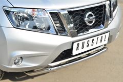 Защита переднего бампера D42 (волна) под машину+D42 (зубы) для Nissan Terrano 2014-