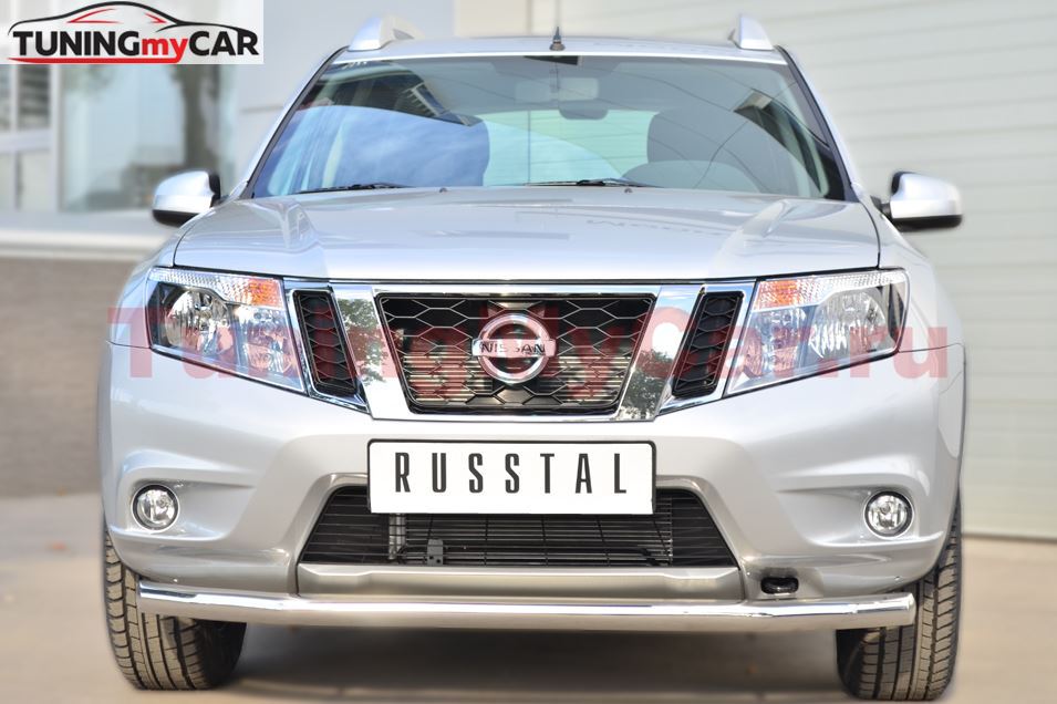 Защита переднего бампера D63 (секции) для Nissan Terrano 2014-