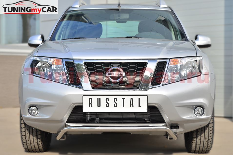 Защита переднего бампера D42 (волна) под машину для Nissan Terrano 2014-