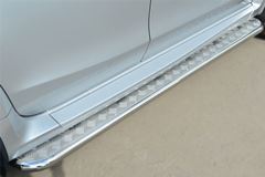 Пороги труба D42 с листом для Nissan Terrano 2014-