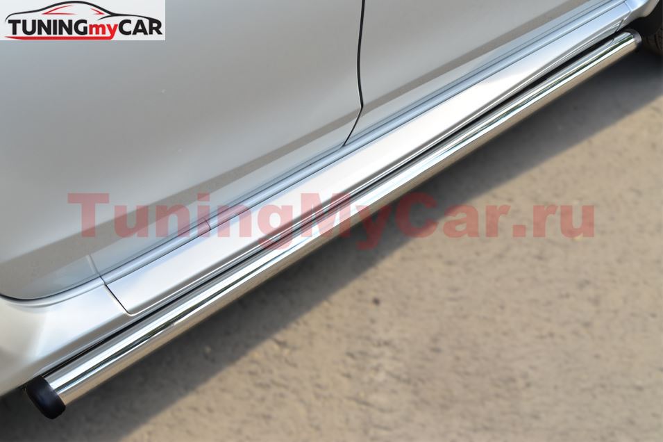 Пороги труба D63 (вариант 2) для Nissan Terrano 2014-