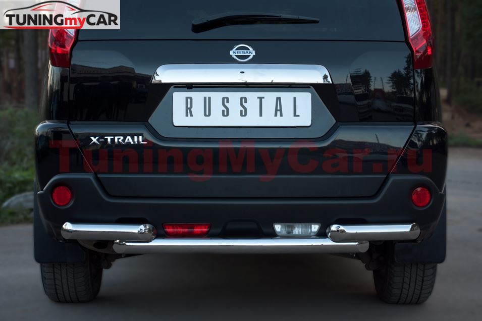 Защита заднего бампера D63/63 (дуга) для Nissan X-Trail 2011-2014