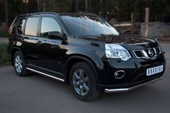 Защита порогов D63 (вариант 2) для Nissan X-Trail 2011-2014
