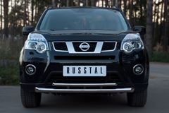 Защита переднего бампера D63/42 (дуга) для Nissan X-Trail 2011-2014