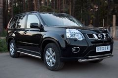 Защита переднего бампера D63/42 (дуга) для Nissan X-Trail 2011-2014