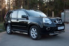 Защита переднего бампера D76/42 (дуга) для Nissan X-Trail 2011-2014