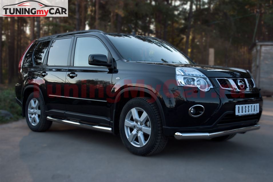 Защита переднего бампера D63 секции для Nissan X-Trail 2011-2014