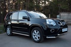 Защита переднего бампера D63/63 секции для Nissan X-Trail 2011-2014