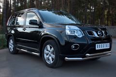 Защита переднего бампера D76/63 секции для Nissan X-Trail 2011-2014