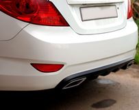 Накладка на задний бампер (диффузор) для Hyundai Solaris