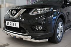 Защита переднего бампера D63 (дуга) D63 (уголки)+клыки для Nissan X-Trail 2015-