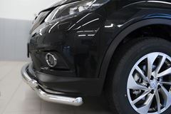 Защита переднего бампера D63 (дуга) D63 (уголки)+клыки для Nissan X-Trail 2015-