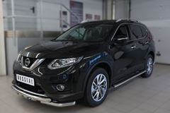 Защита переднего бампера D63 (дуга) D63 (уголки)+клыки для Nissan X-Trail 2015-