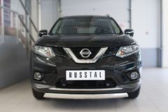 Защита переднего бампера D75х42 (дуга) для Nissan X-Trail 2015-