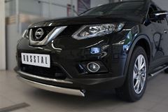 Защита переднего бампера D75х42 (дуга) для Nissan X-Trail 2015-