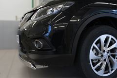 Защита переднего бампера D75х42 (дуга) для Nissan X-Trail 2015-